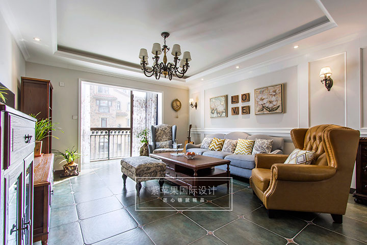 美式客廳裝修實景圖